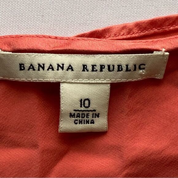 Y2K Banana Republic Coral Silk and Lace Fairycore Camisole Blouse Size 10 - Picture 8 of 13